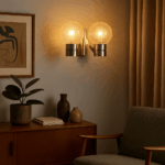 Lampada da Parete Vintage Anni ’60 in Alluminio e Vetro