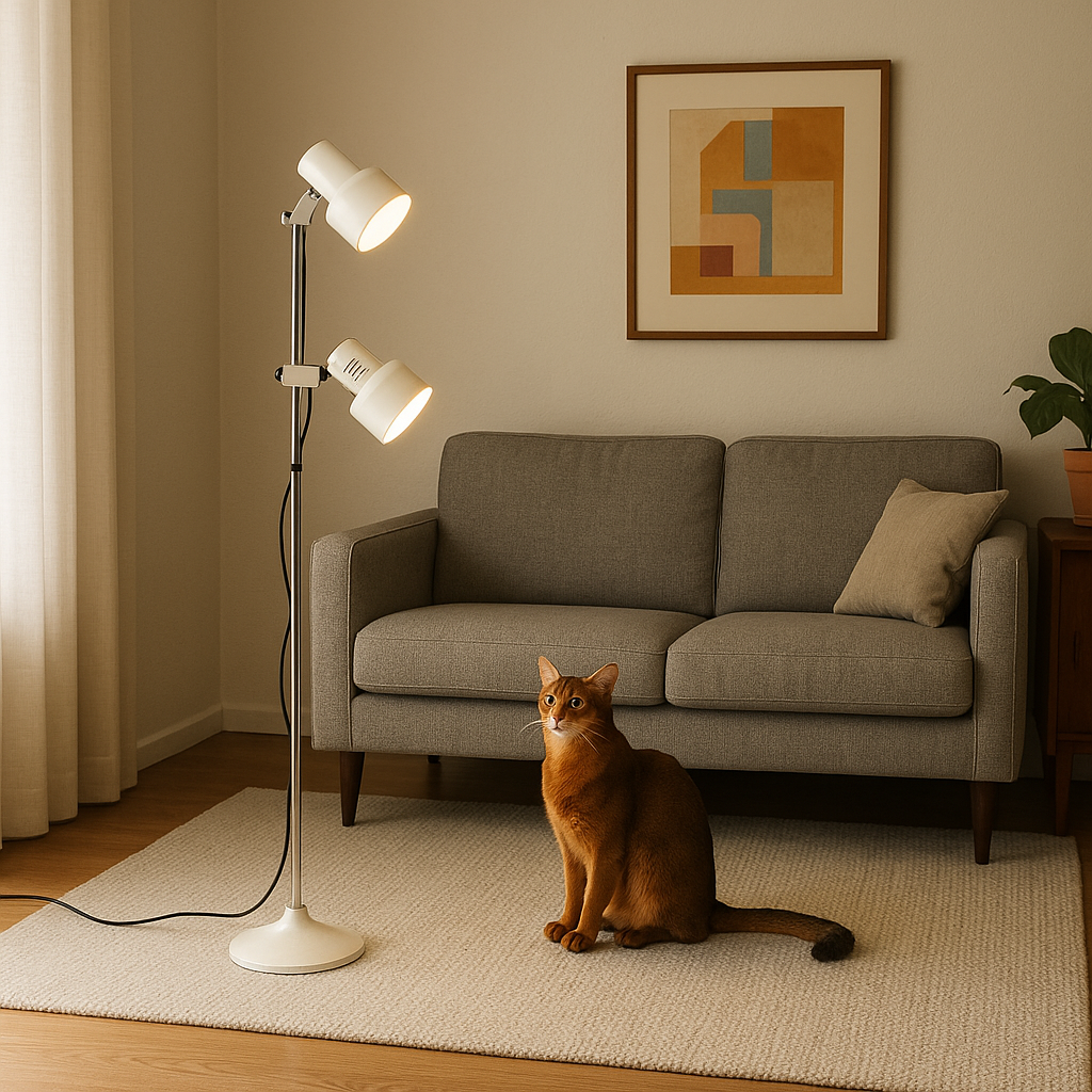 Lampada da Terra Vintage Anni '70 con Luci Regolabili