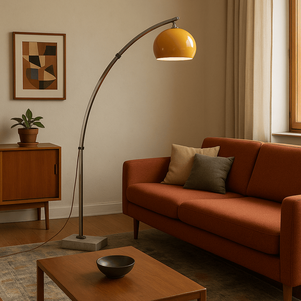 Lampada da Terra Vintage Estensibile Anni '70 in Marmo 2