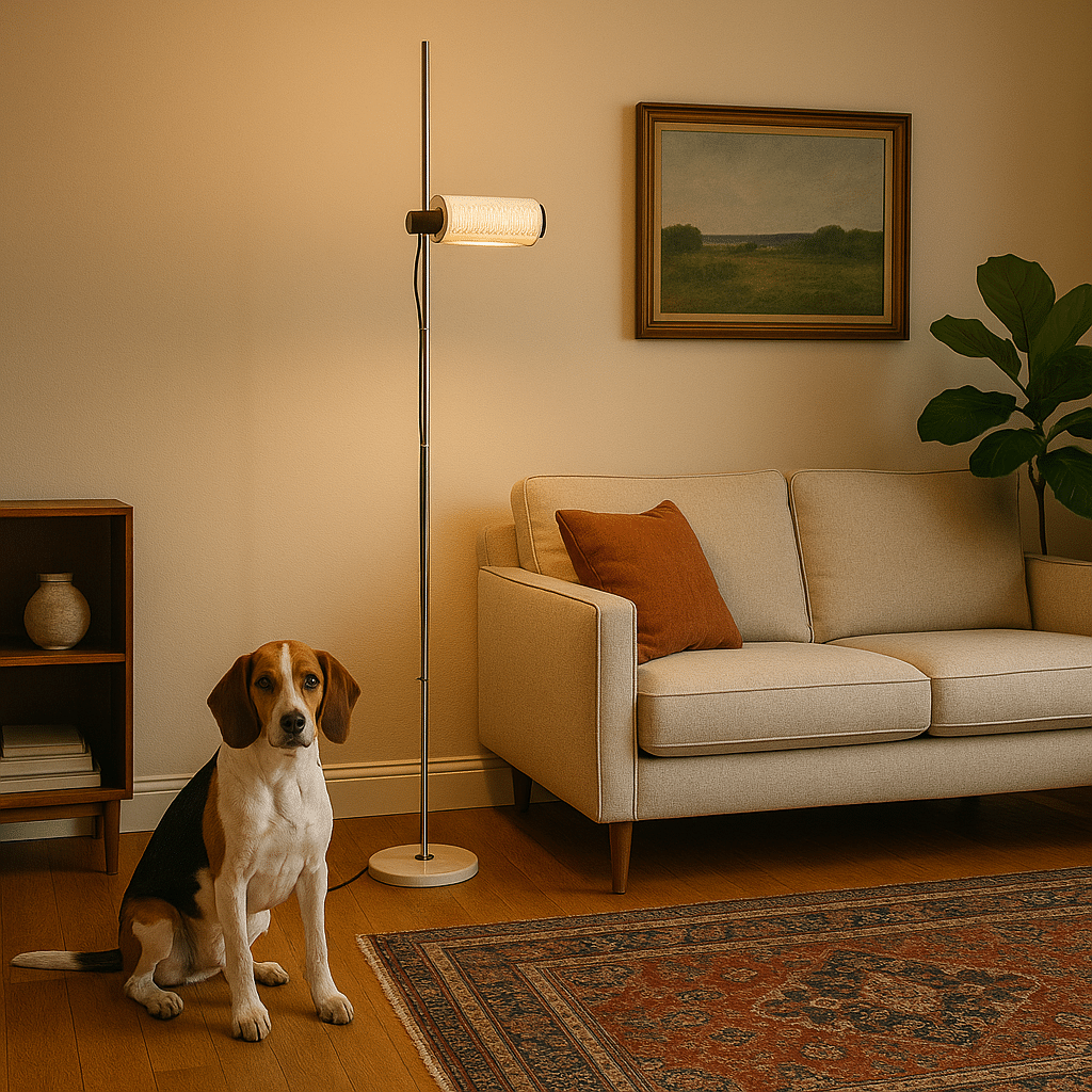 Lampada da terra Joe Colombo per Oluce, design anni '70