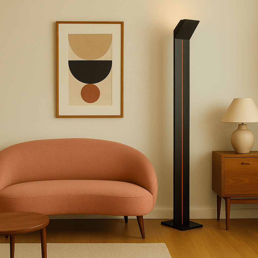 Lampada da terra anni '80 a luce riflessa regolabile