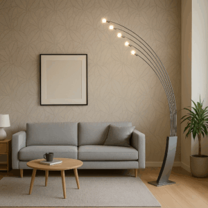 Lampada da terra regolabile design anni '70 italiano