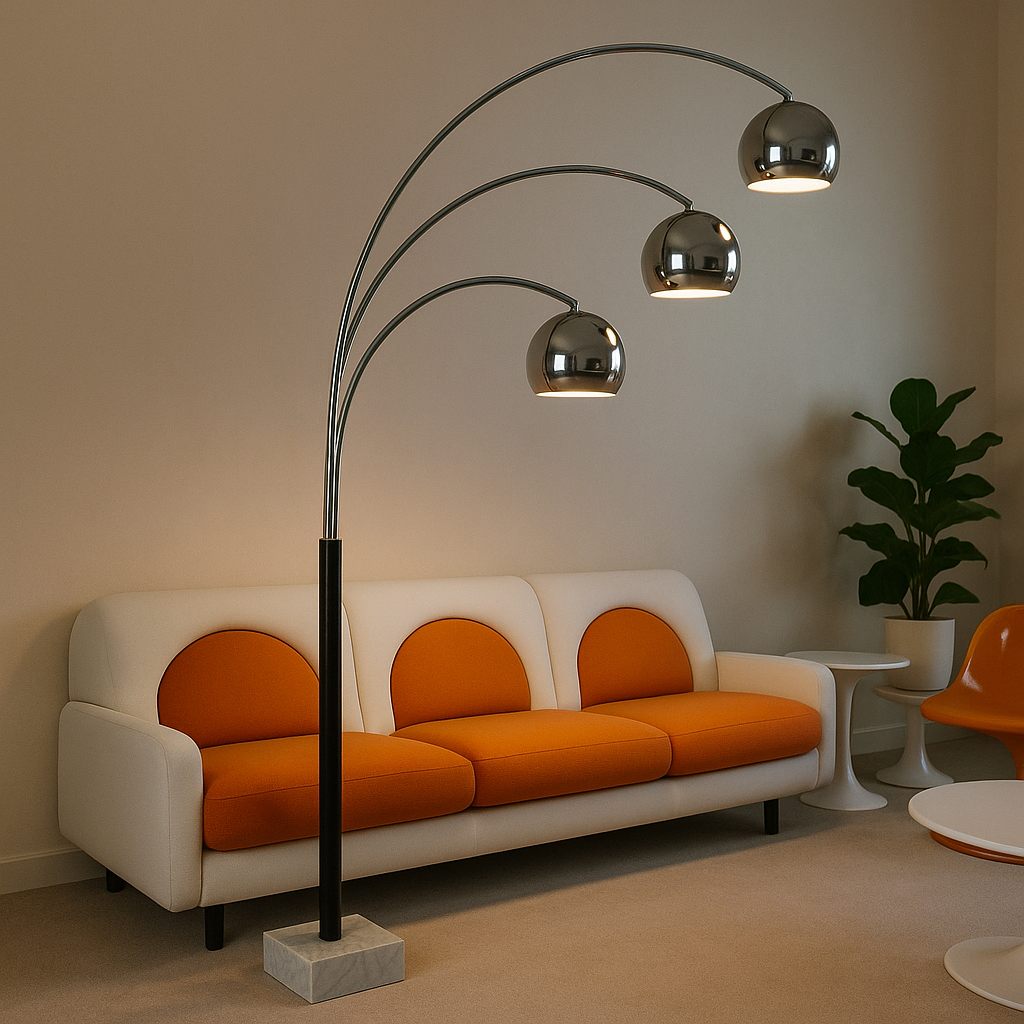 Lampada da terra vintage a tre luci anni 70