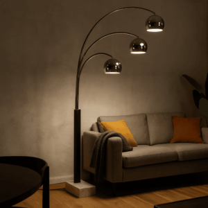 Lampada da terra vintage a tre luci anni '70