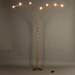 Lampada modernariato in alluminio cromato a 7 luci