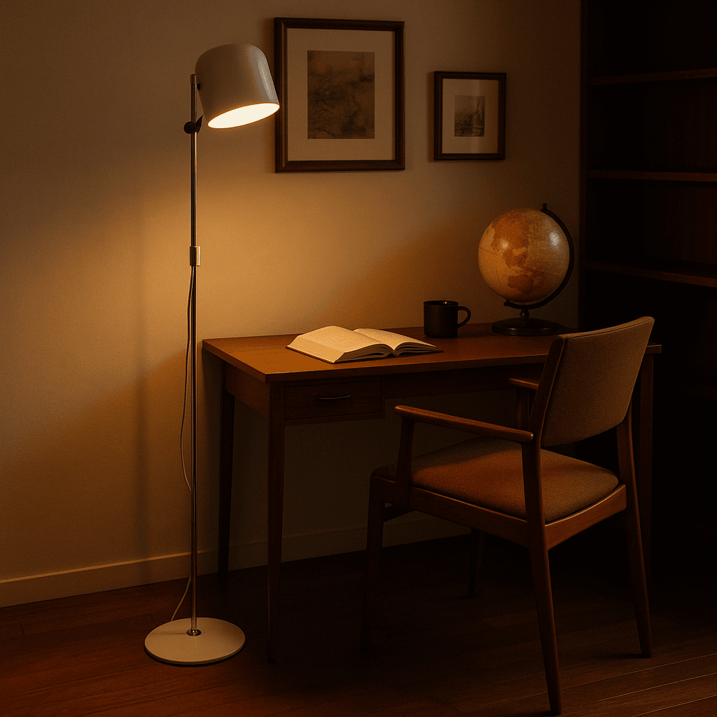 Lampada da Terra Regolabile Anni '60 in Alluminio