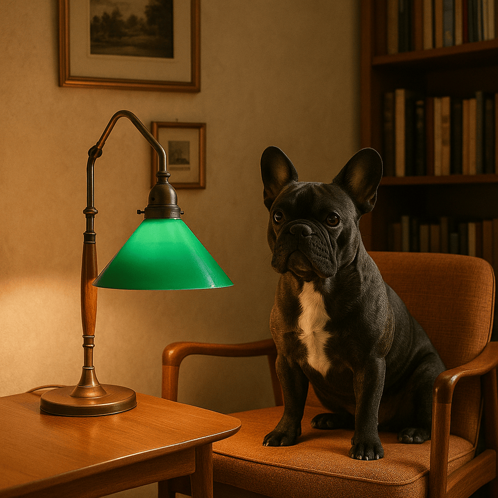 Lampada da Tavolo Vintage Anni '50 in Ottone e Vetro Verde