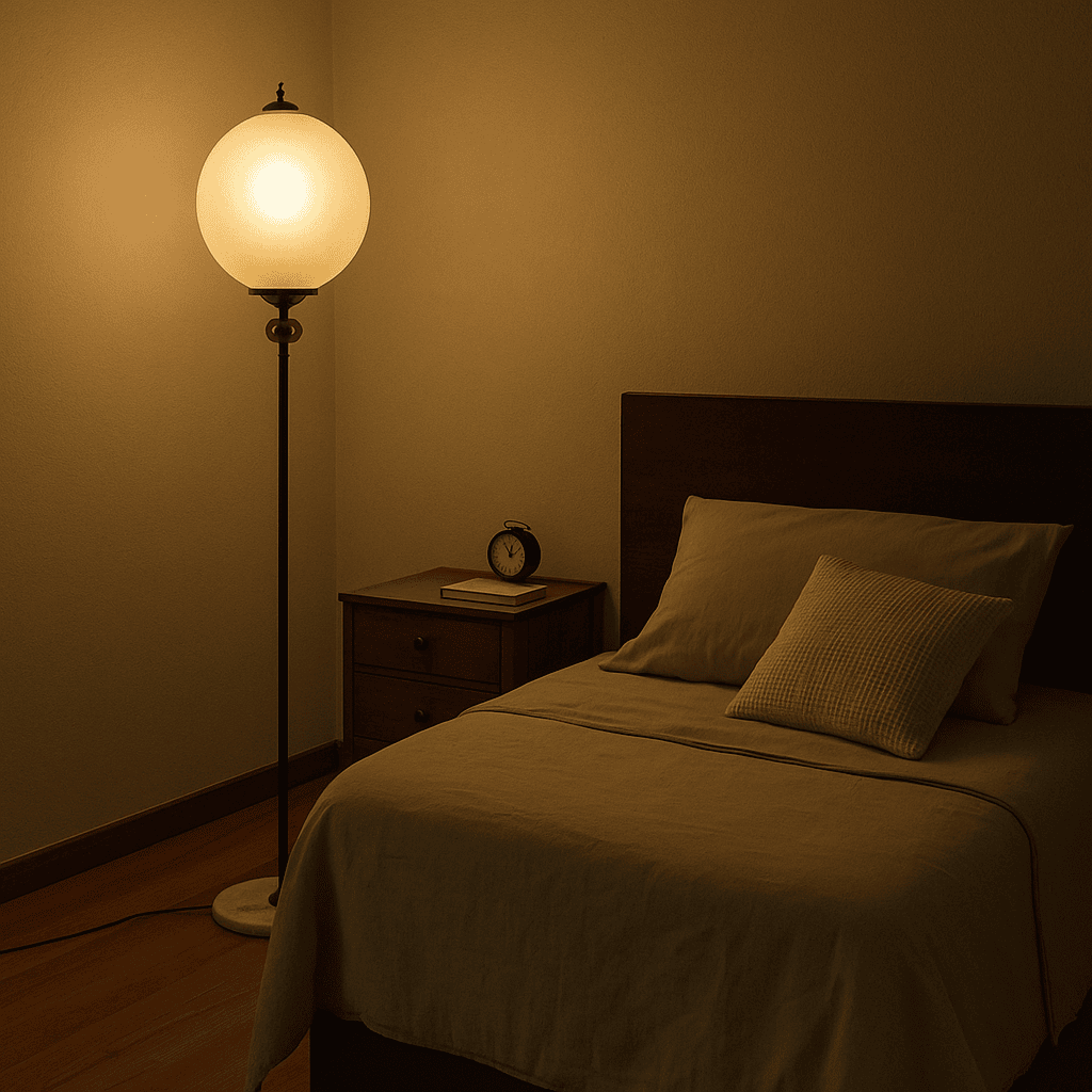 Lampada da terra vintage anni '60 in marmo e vetro