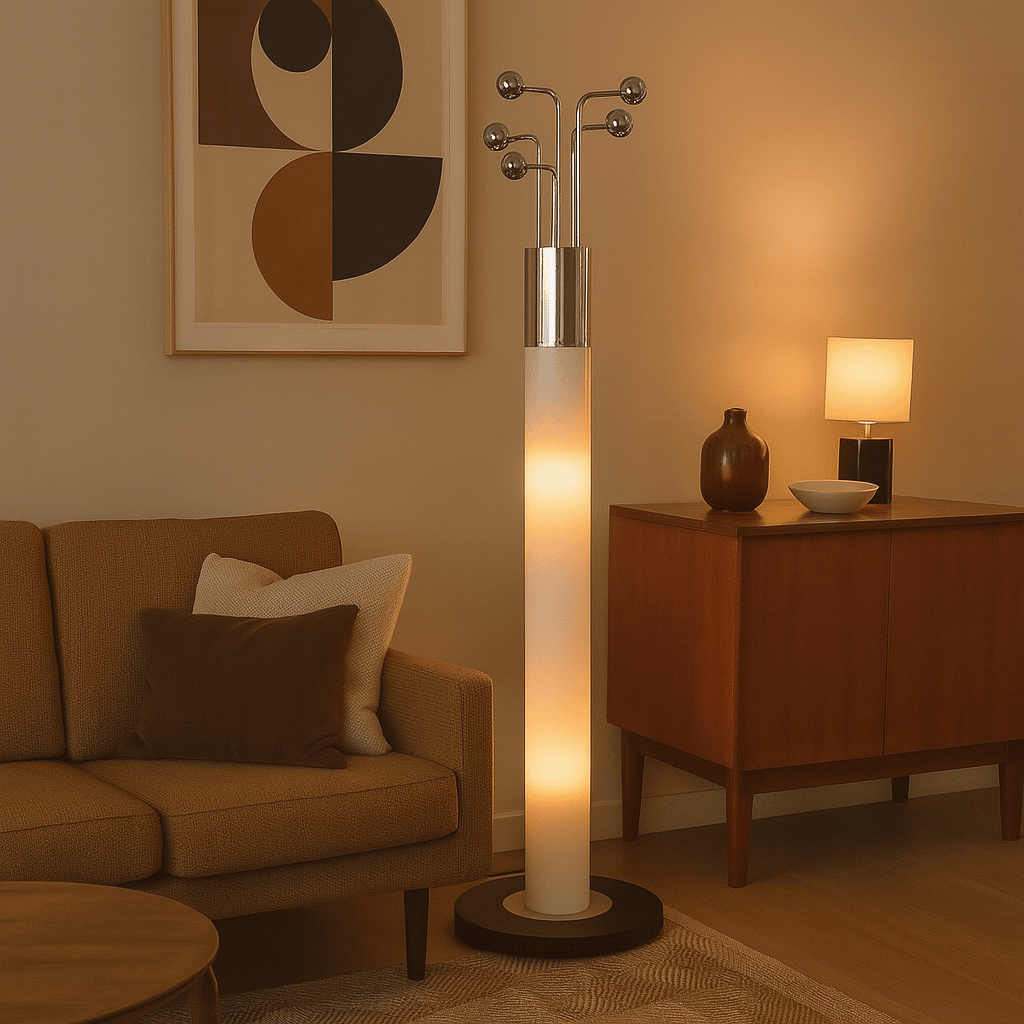 Appendiabiti luminoso vintage anni '70 in stile industriale