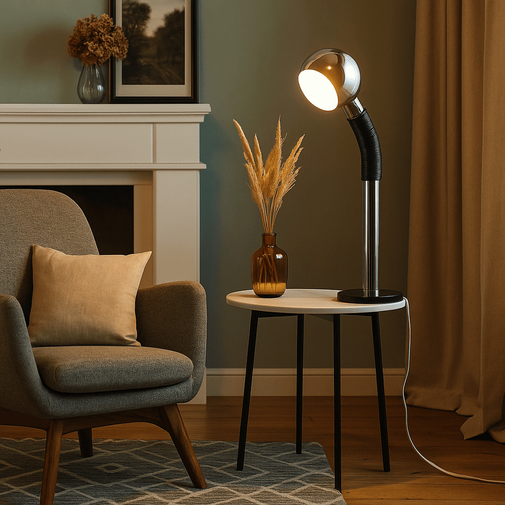 Lampada Industrial Direzionabile con Collo Flessibile Anni '70