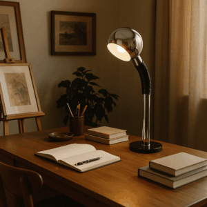 Lampada Industrial Direzionabile con Collo Flessibile Anni '70