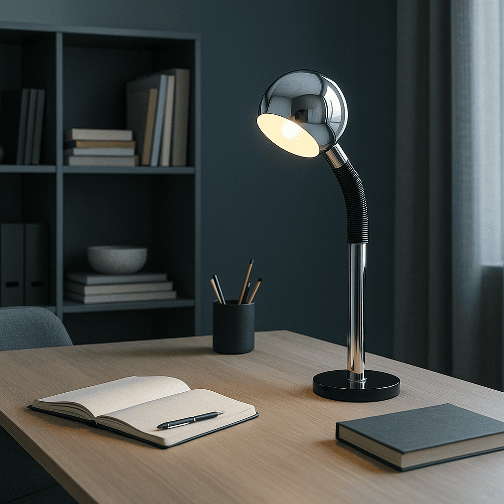 Lampada Industrial Direzionabile con Collo Flessibile Anni '70