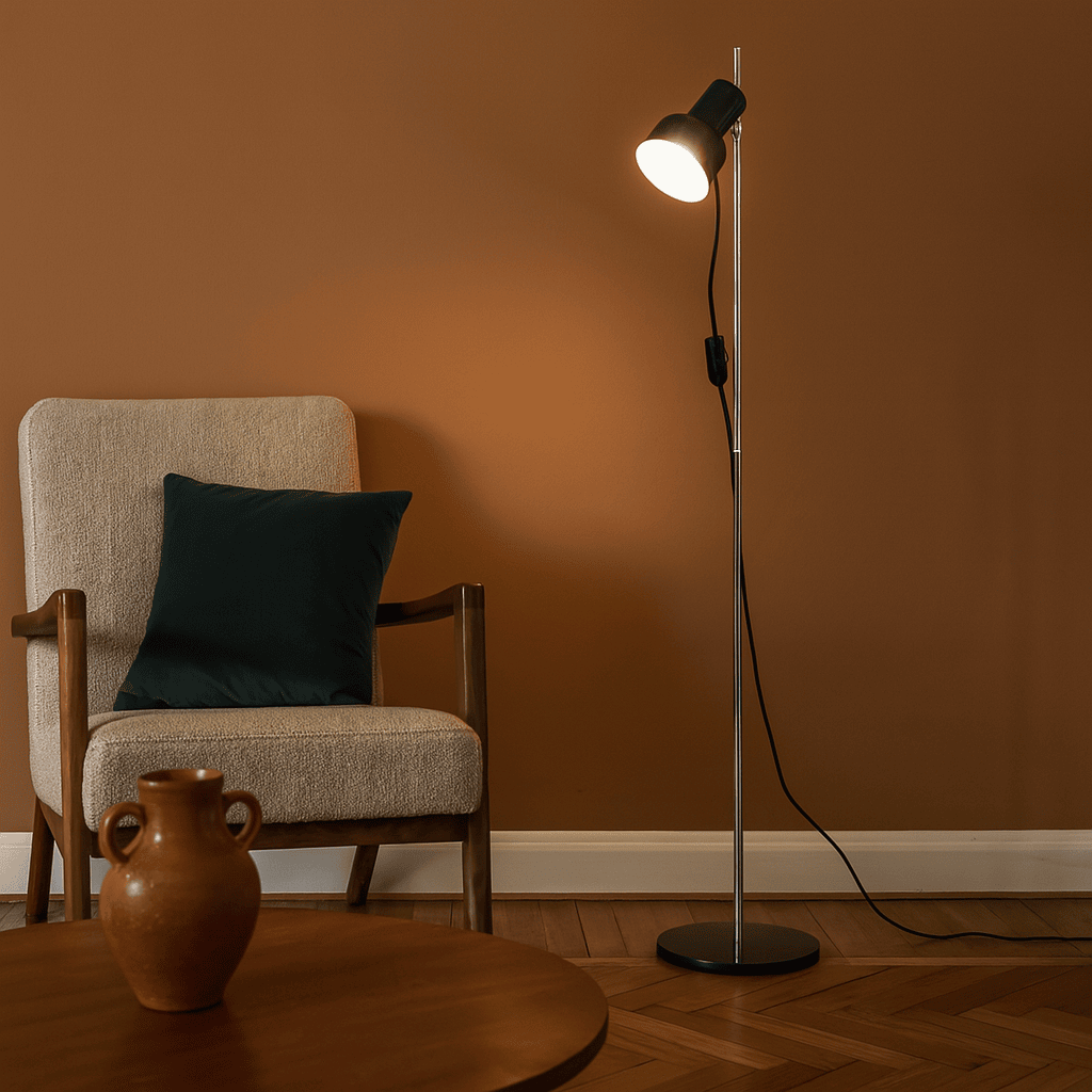 Lampada anni '70 industriale regolabile in alluminio smaltato