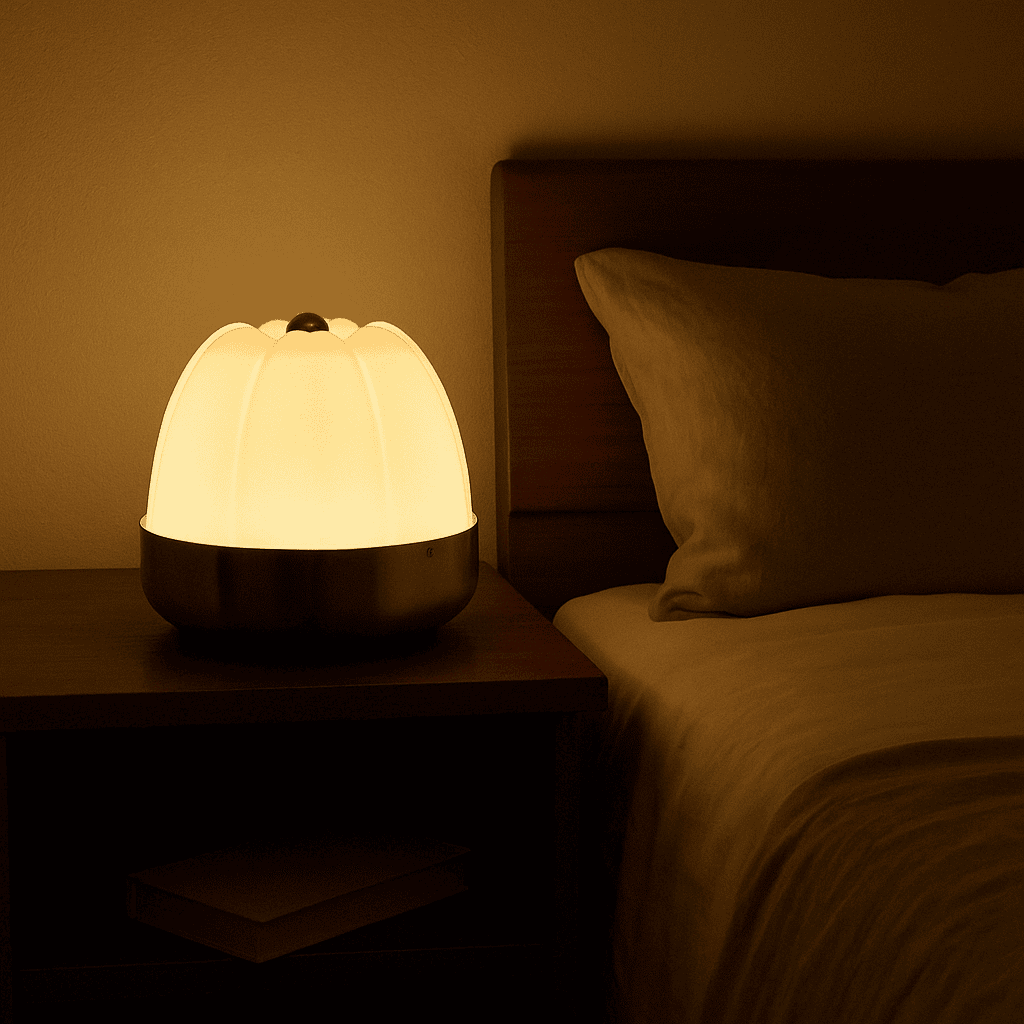 Lampada da Tavolo Anni 70 in metacrilato e alluminio cromato