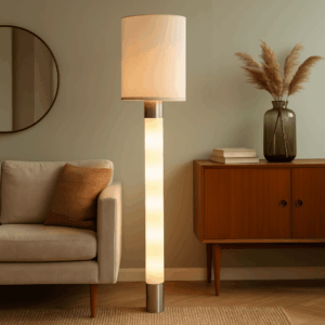 Lampada da Terra Vintage Anni '60 con Paralume