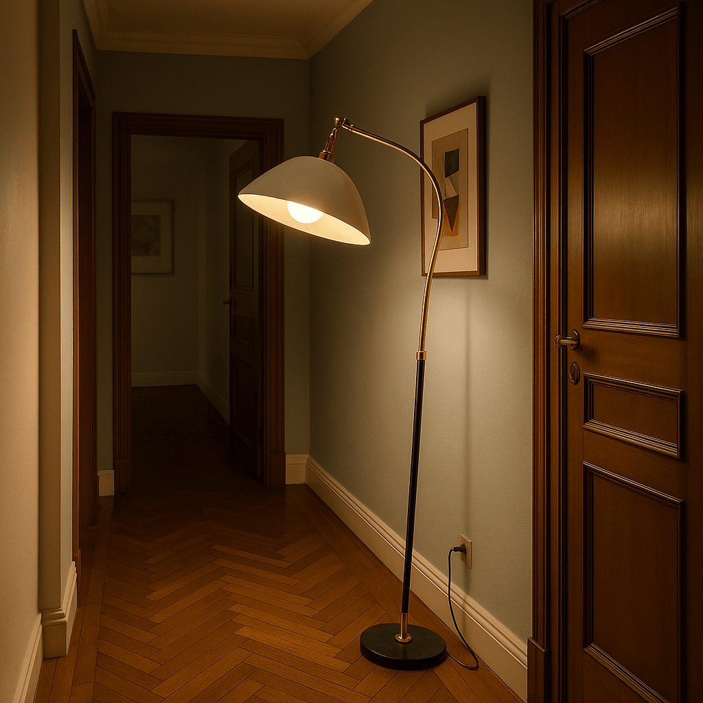 Lampada da Terra Stilnovo Anni 60 in ottone e marmo