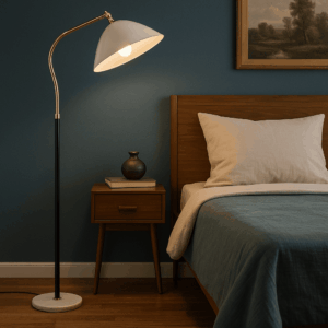 Lampada da Terra Stilnovo Anni 60 in ottone e marmo