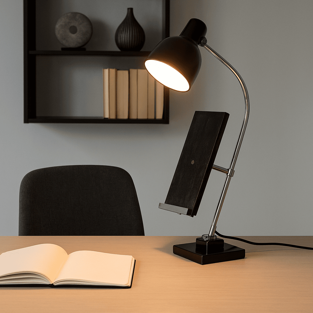 Design funzionale anni '60: lampada da scrivania con supporto