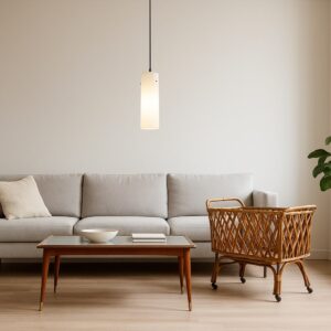 Lampada sospesa vintage in vetro opalino anni '60