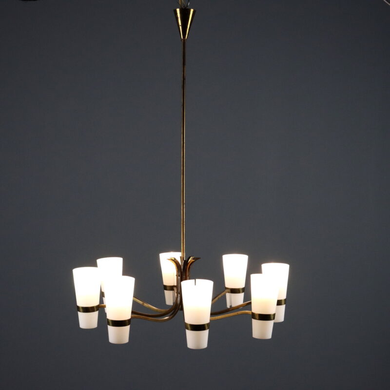 Lampadario Anni '60 a Otto Punti Luce
