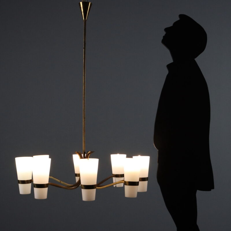 Lampadario Anni '60 a Otto Punti Luce