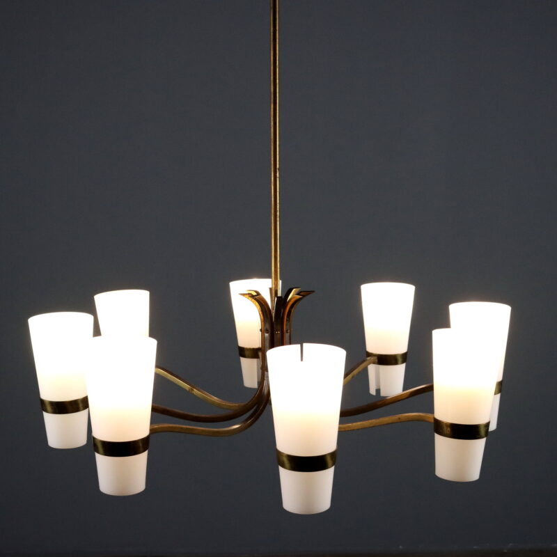 Lampadario Anni '60 a Otto Punti Luce