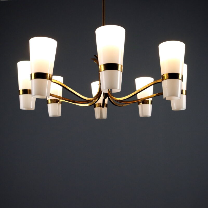 Lampadario Anni '60 a Otto Punti Luce