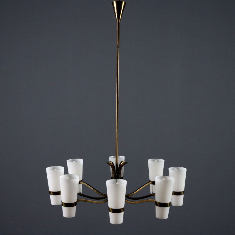 Lampadario Anni '60 a Otto Punti Luce