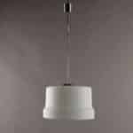 Lampada a sospensione anni '70 in vetro opalino