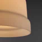Lampada a sospensione anni '70 in vetro opalino