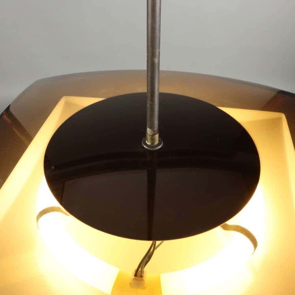 Lampada Stilux Anni '60 in metacrilato curvato