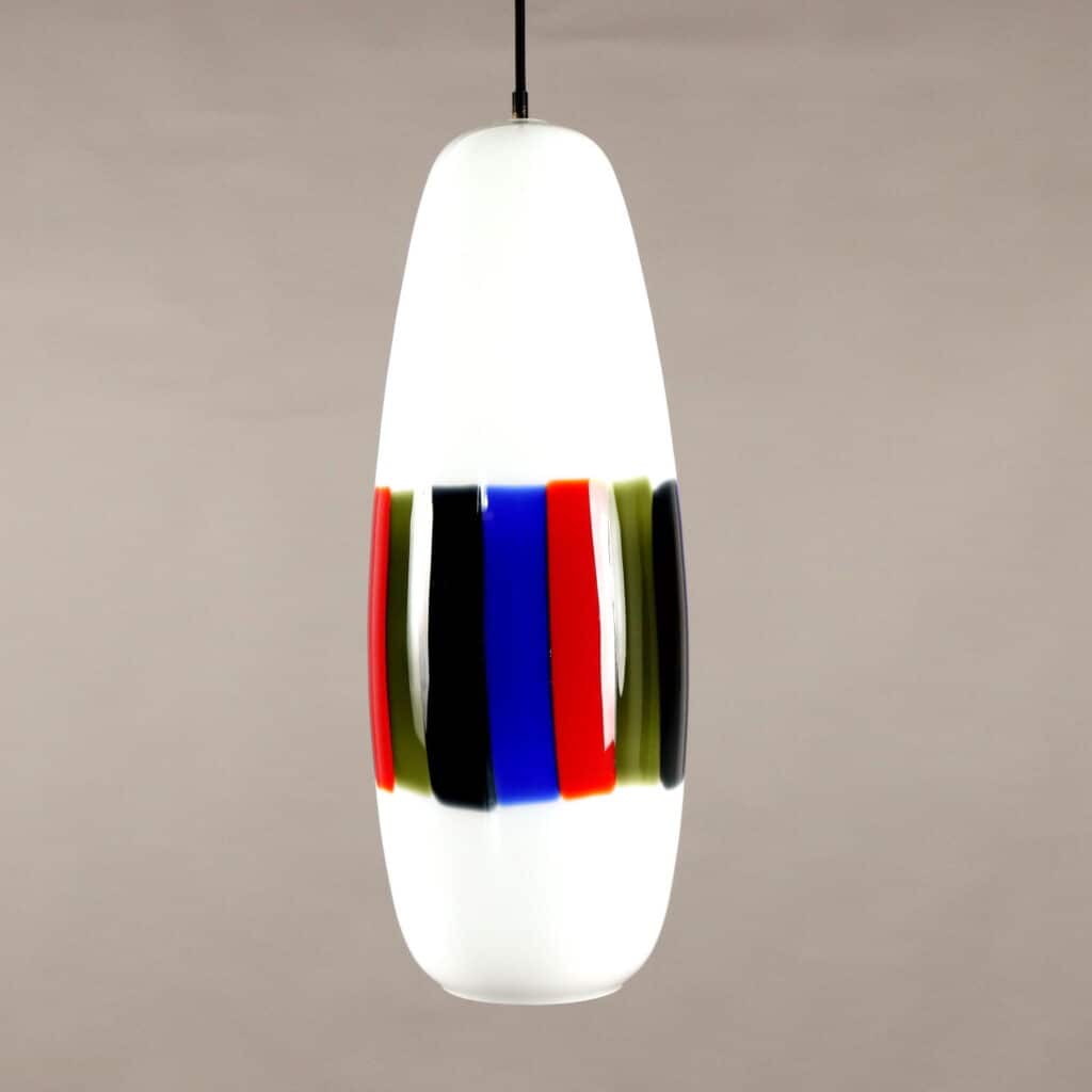 Lampada anni ’60 in vetro multicolore attribuita a Vignelli