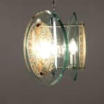 Lampada a sospensione anni ’60-’70 in vetro decorato