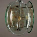 Lampada a sospensione anni ’60-’70 in vetro decorato