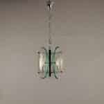 Lampada a sospensione anni ’60-’70 in vetro decorato