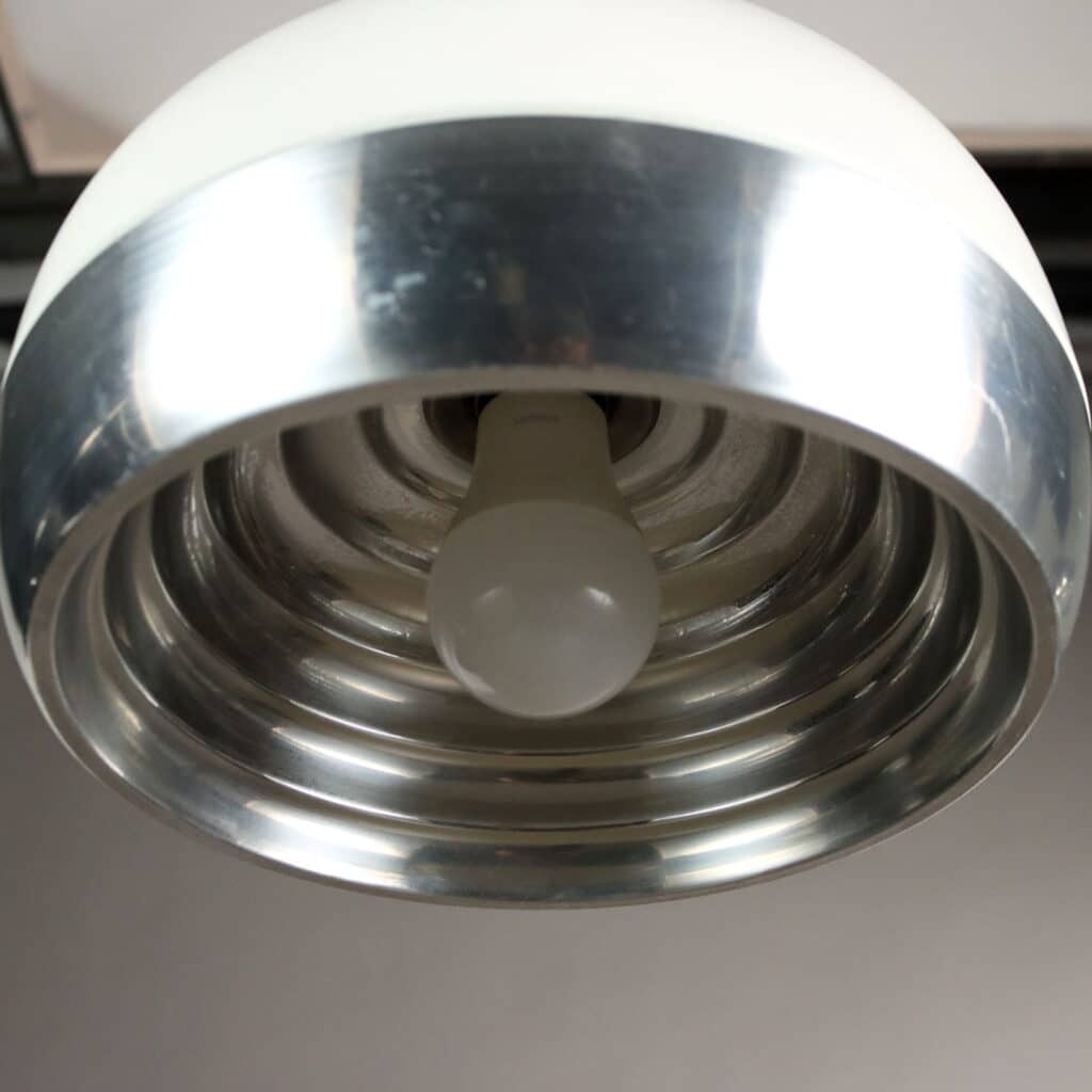 Lampada Sospesa Anni ’60 in Alluminio Cromato