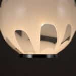Lampada space age in vetro soffiato e metallo