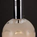 Lampada space age in vetro soffiato e metallo