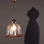 Lampada a soffitto vintage in vetro anni '80