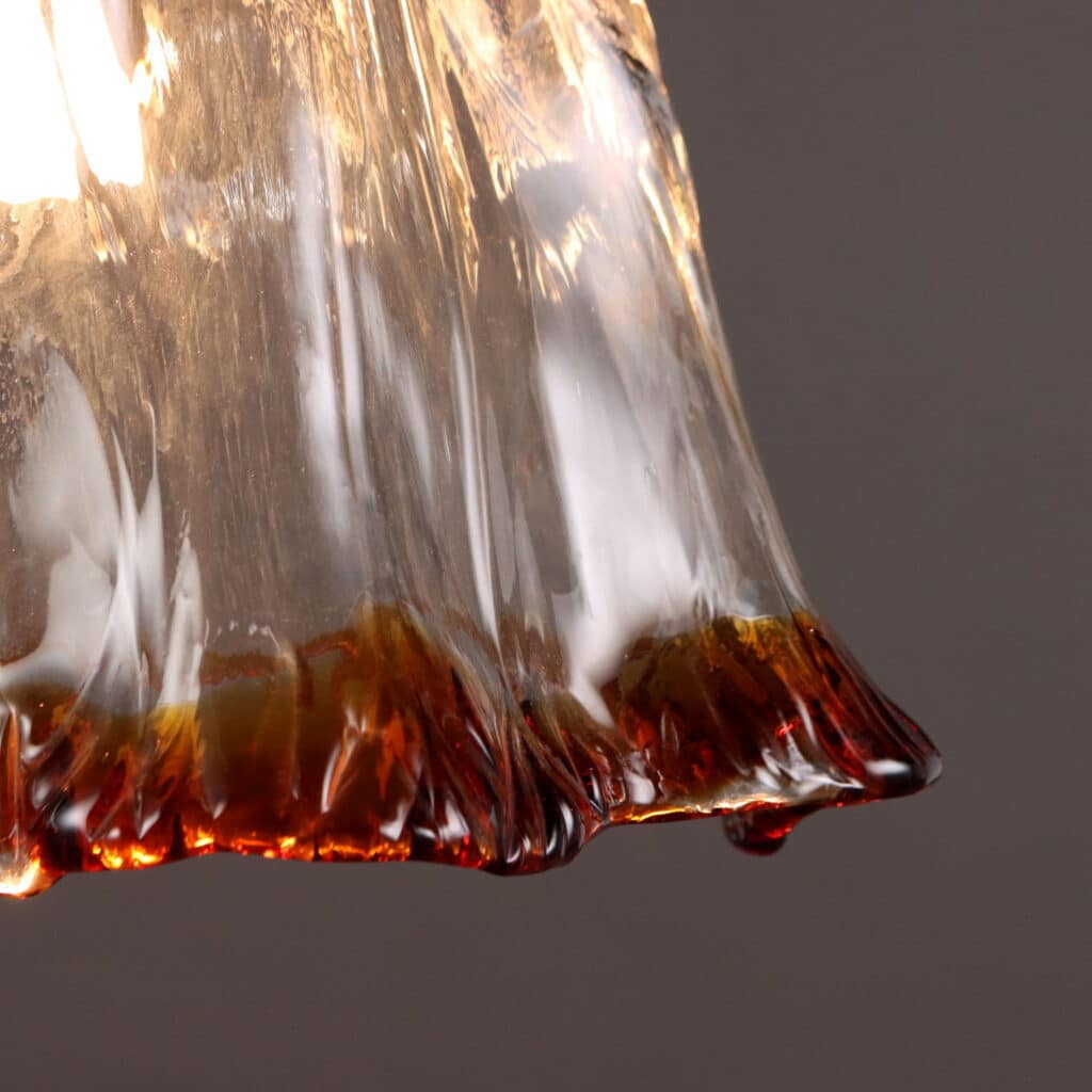 Lampada a soffitto vintage in vetro anni '80
