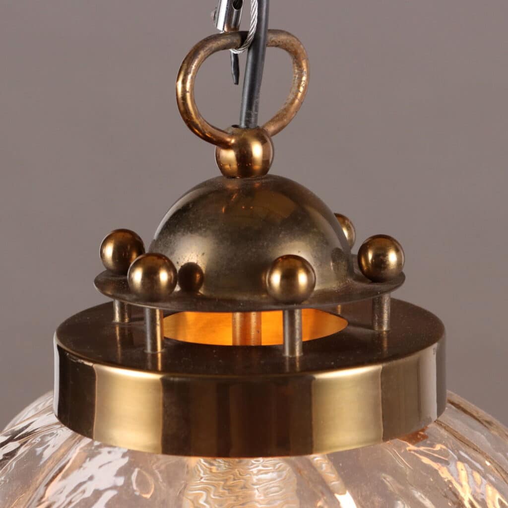 Lampada a soffitto vintage in vetro anni '80