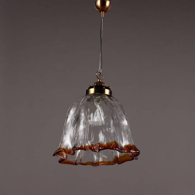 Lampada a soffitto vintage in vetro anni '80