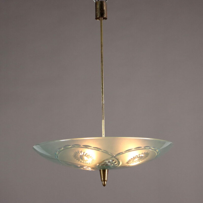Lampada a Soffitto in Vetro Decorato