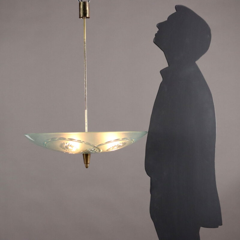Lampada a Soffitto in Vetro Decorato