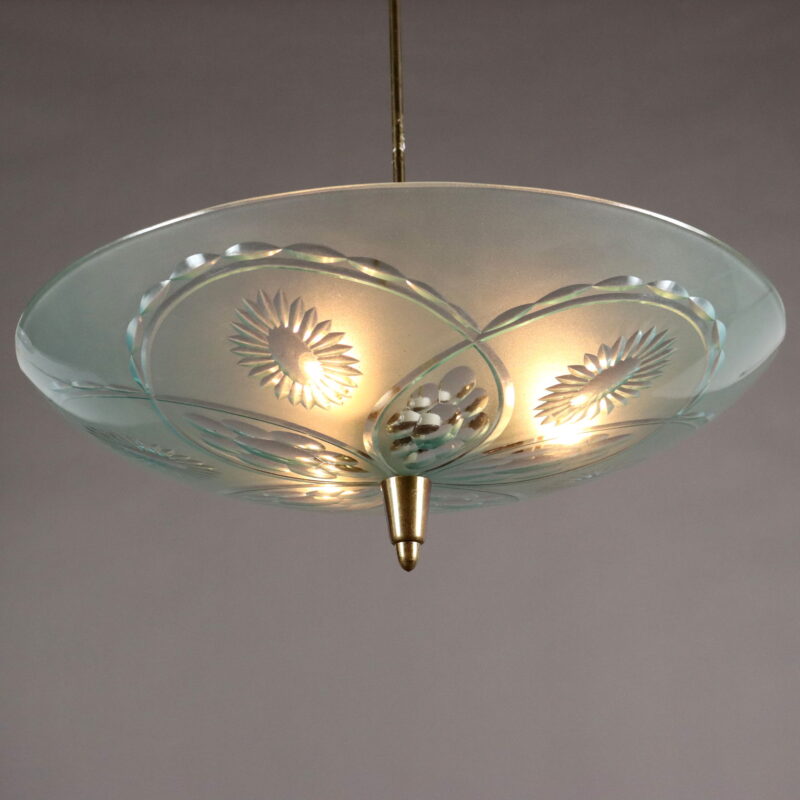 Lampada a Soffitto in Vetro Decorato