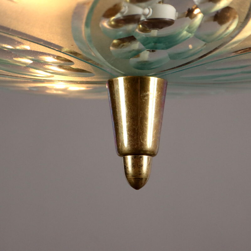 Lampada a Soffitto in Vetro Decorato