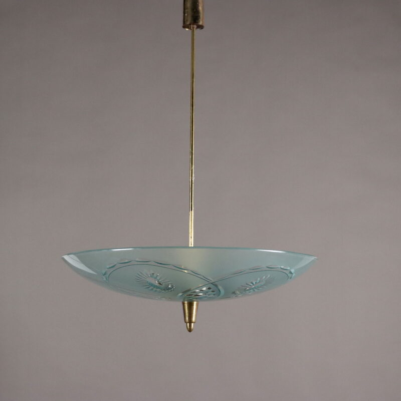 Lampada a Soffitto in Vetro Decorato