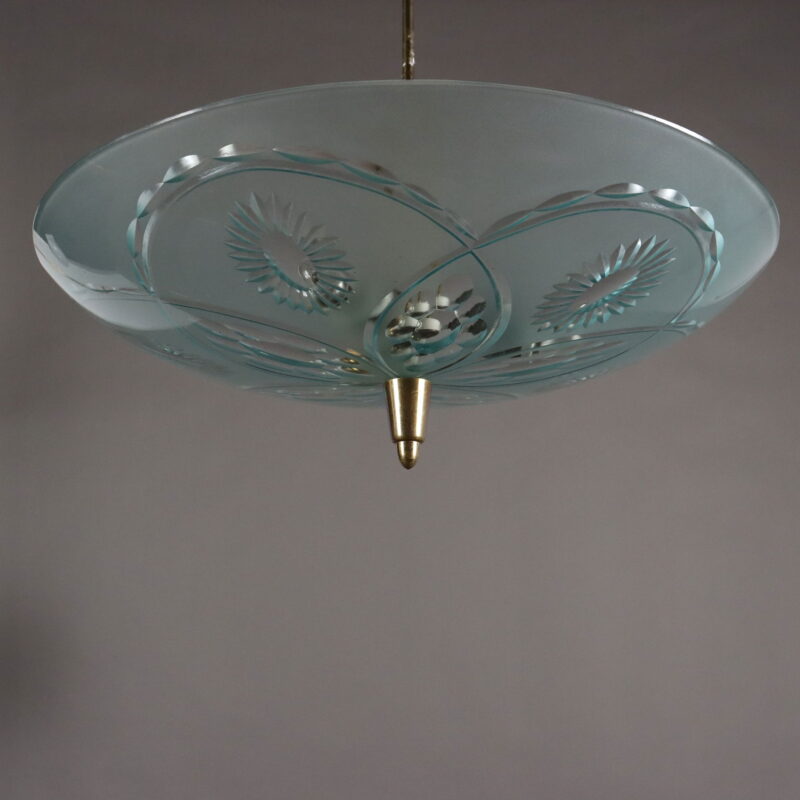 Lampada a Soffitto in Vetro Decorato