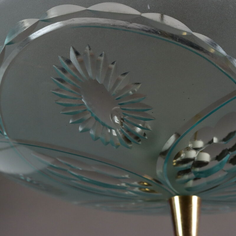 Lampada a Soffitto in Vetro Decorato