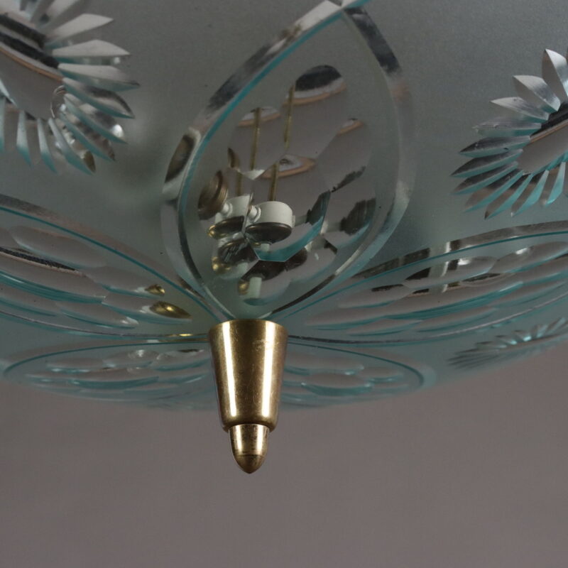 Lampada a Soffitto in Vetro Decorato
